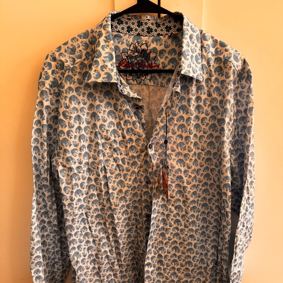 Robert Graham Other - NWT Robert Graham Blue Skull Print Classic Fit Button-Up Shirt Men's X-Large XL
